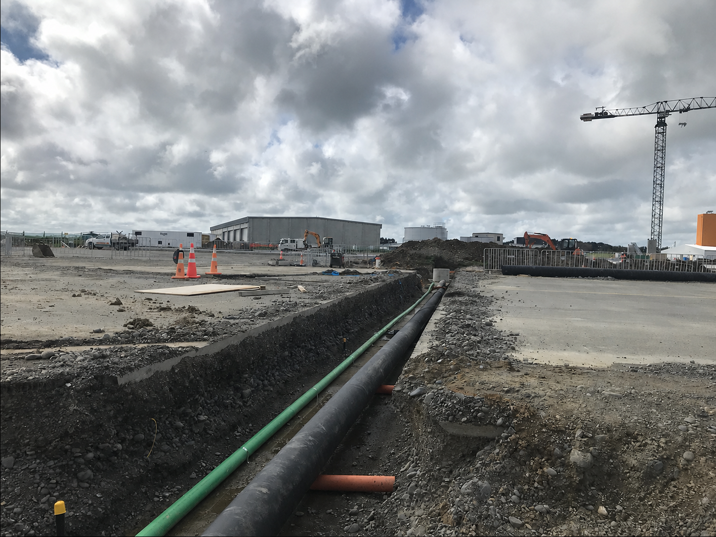 Concrete pipe installation works